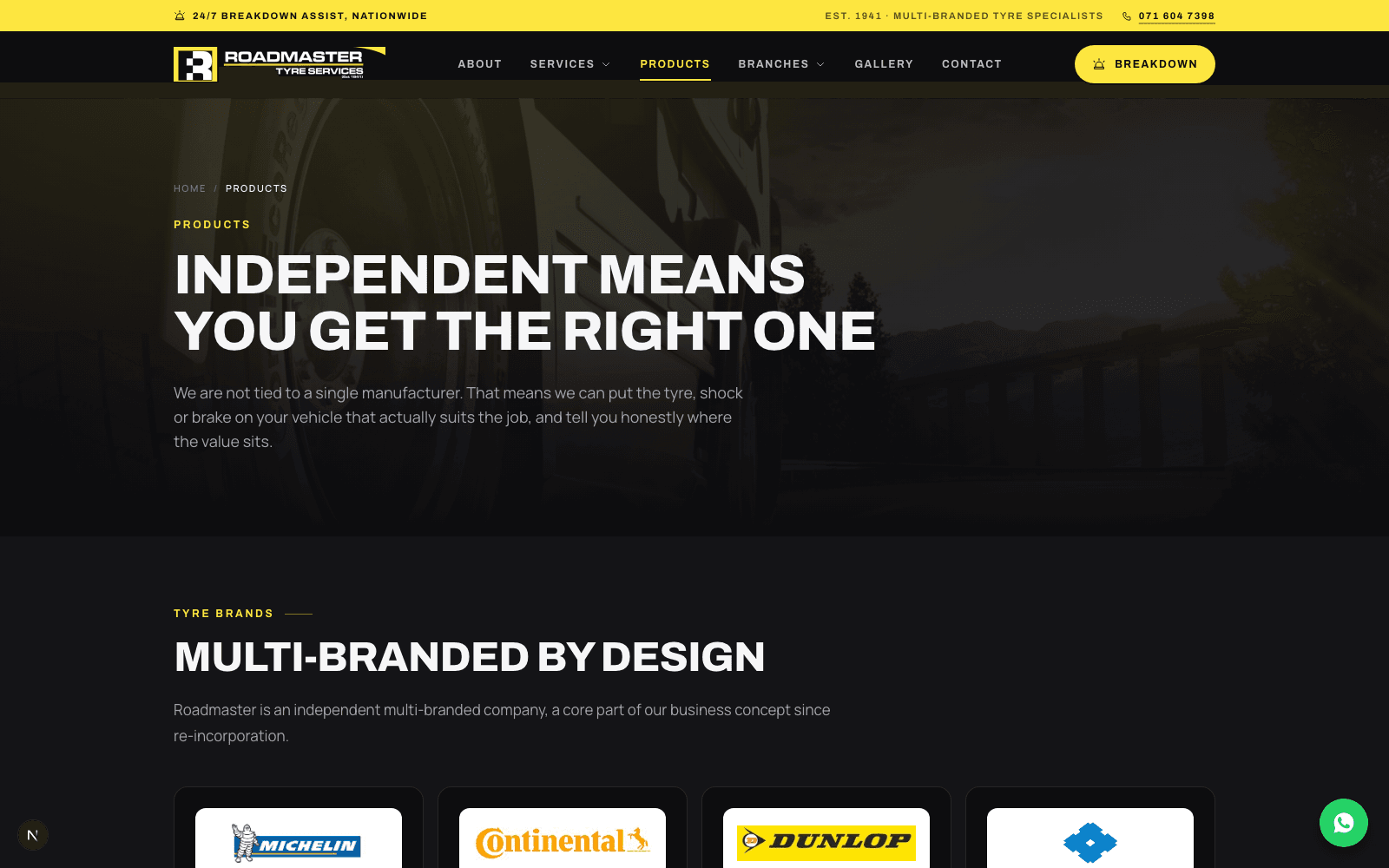 Roadmaster tyre and automotive product catalogue
